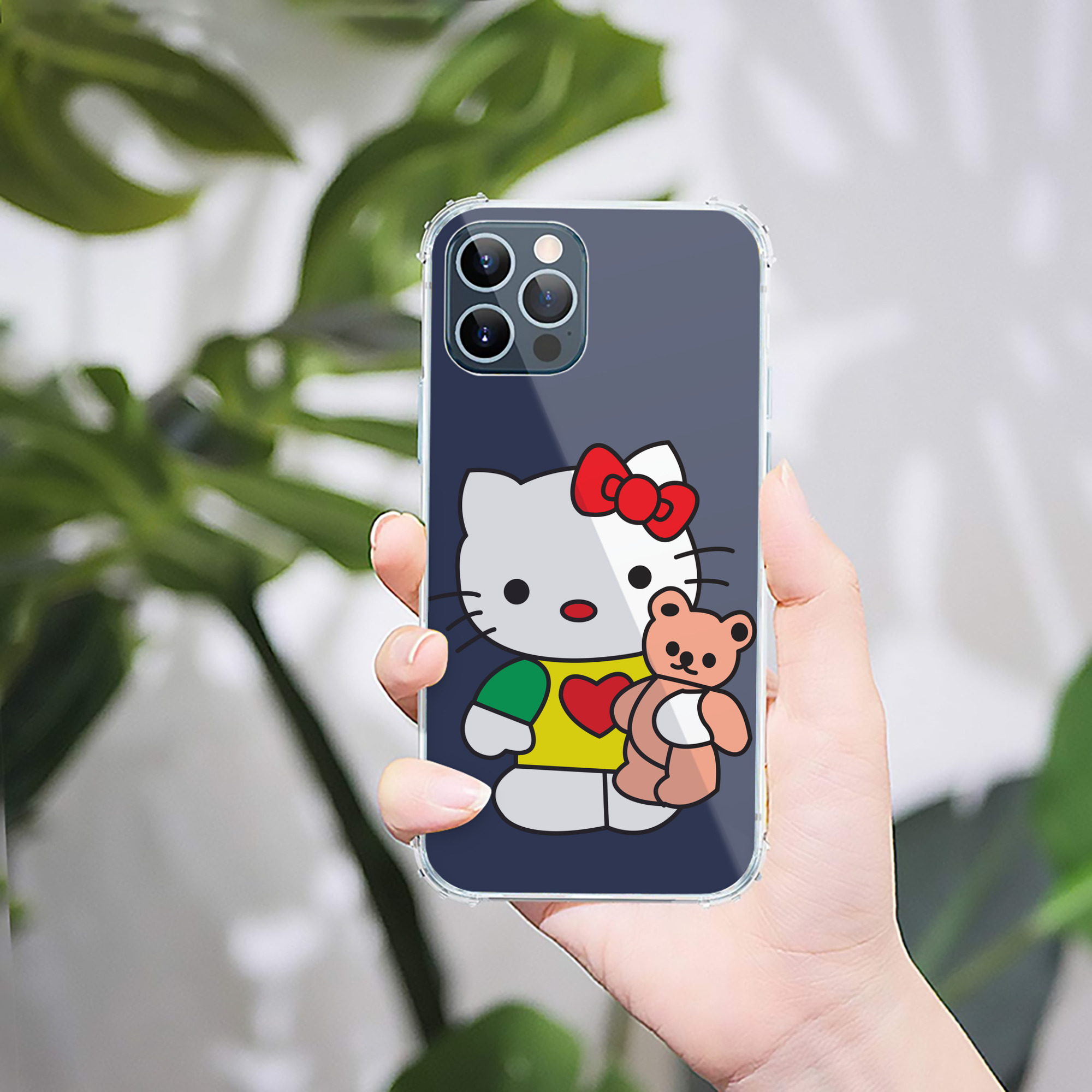 （画像用） Hello Kitty ハローキティ 【iPhone 12シリーズ対応】透明スマホケース（クリアソフトケース）